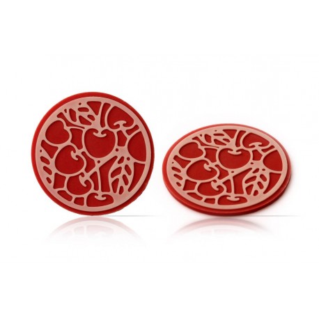 Décor cerise en dentelle superposée en chocolat 144 pièces 