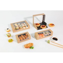 Boîte packipack black et kraft 18 x 12 x 4.5 cm x 50