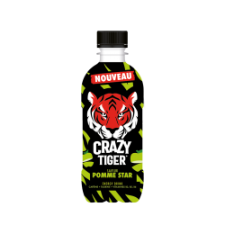 Boisson énergisante gazeuse saveur pomme crazy tiger 35 cl