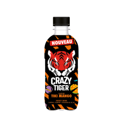 Boisson énergisante gazeuse saveur fruits exotiques crazy tiger 35 cl