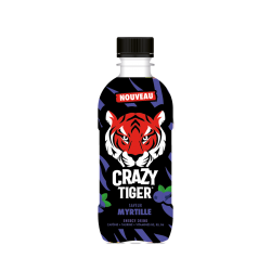 Boisson énergisante gazeuse saveur myrtille crazy tiger 35 cl