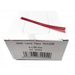 Attache de fermeture rouge Twist 6 x 90 mm x 2000