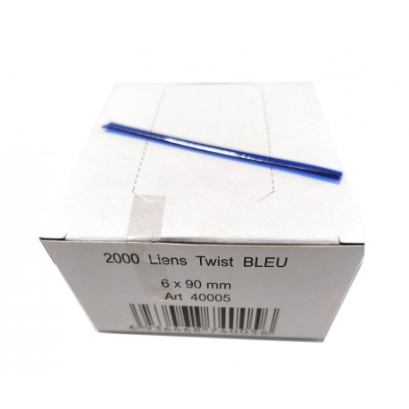 Attache de fermeture bleu Twist 6 x 90 mm x 2000