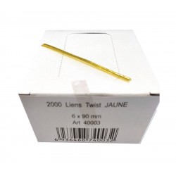 Attache de fermeture jaune Twist 6 x 90 mm x 2000