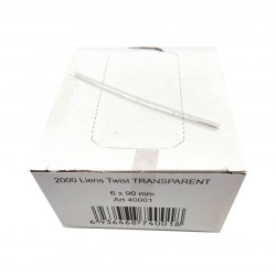 Attache de fermeture transparent Twist 6 x 90 mm x 2000