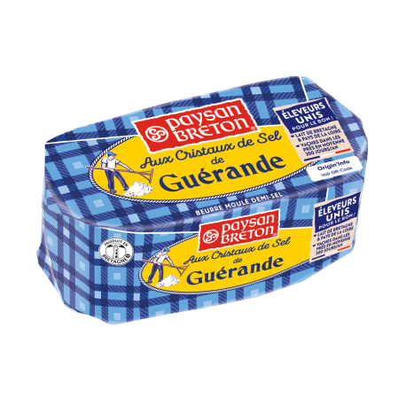 Beurre moulée demi sel aux cristaux de sel de Guerande 500 g