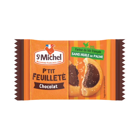 Biscuit feuilleté avec fourrage au chocolat x 350