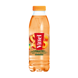 Eau minérale naturelle aux jus saveur pêche et abricot 50 cl