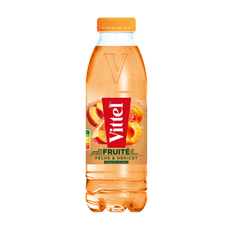 Eau minérale naturelle aux jus saveur pêche et abricot 50 cl