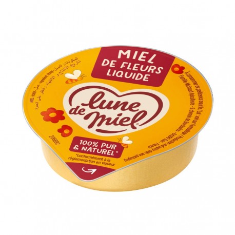 Miel de fleurs liquide en coupelles 20 g