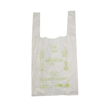 Sac à bretelle Vegeos 60 % biosourcée transparent 24+14x45 cm x 100