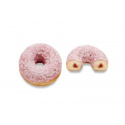 Donut fourré à la fraise avec décor 75 g