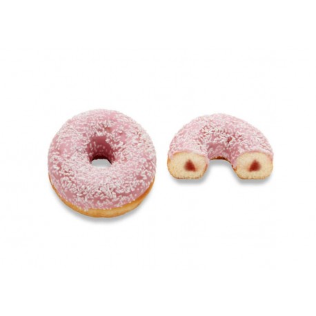 Donut fourré à la fraise avec décor 75 g