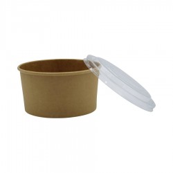 Bol à salade carton et couvercles PET 1140 ml