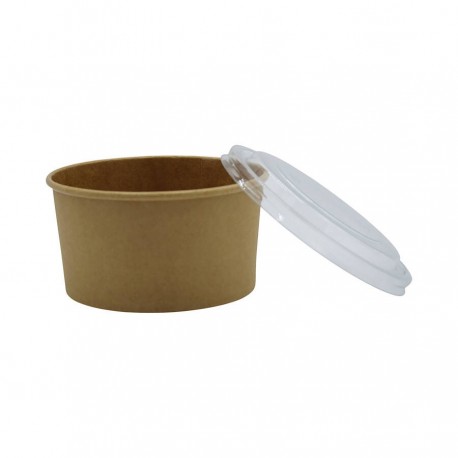 Bol à salade carton et couvercles PET 1140 ml