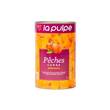 Pêche en cubes au sirop léger 5/1