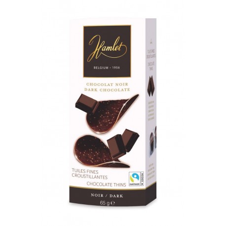 Tuiles fines croustillant chocolat noir 65 g