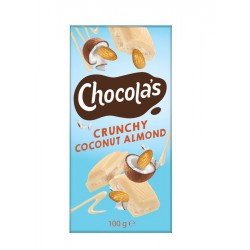 crunchy noix coco amande chocolat blanc 100 g
