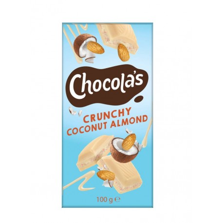crunchy noix coco amande chocolat blanc 100 g