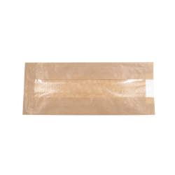 Sac à sandwich à fenêtre kraft brun non ingraissable 100+55x350 mm x 1000